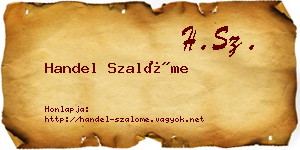 Handel Szalóme névjegykártya